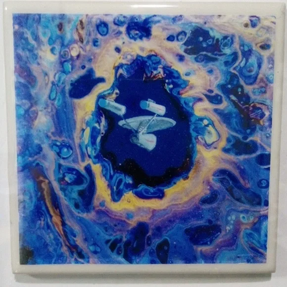 Hand Crafted Framed Space Ship Coaster Shadow Box Wall Art Home Decor Essential